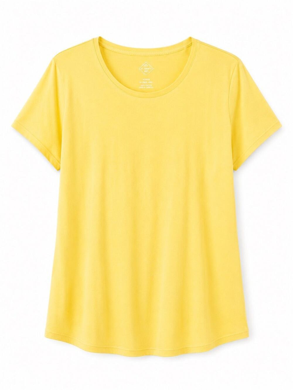 St. John’s Bay Yellow Essential Tee Short Sleeve Crewneck Top